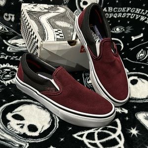 Vans Skate Slip On Burgundy Color